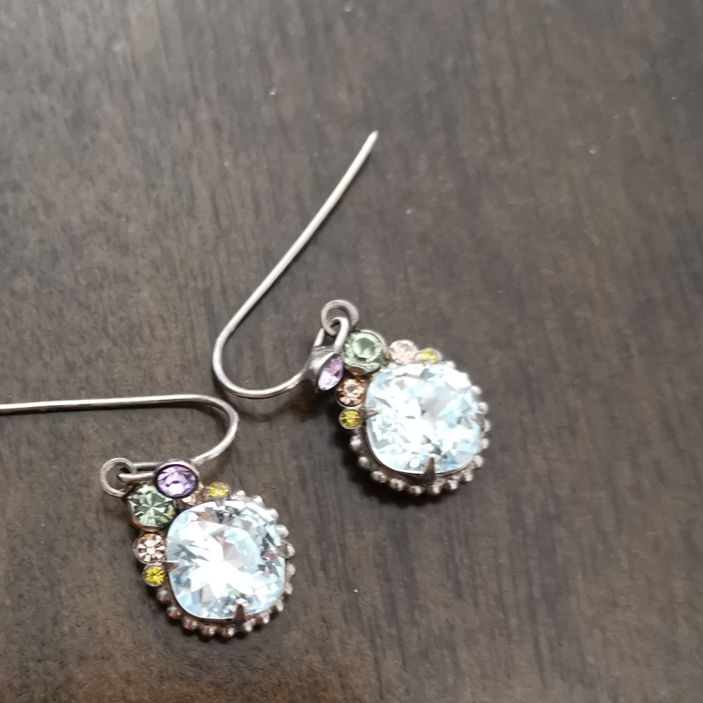 Pale blue crystal earrings